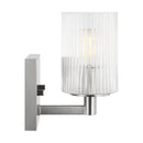 One Light Wall / Bath Sconce<br /><span style="color:#4AB0CE;">Entrega: 4-10 dias en USA</span><br /><span style="color:#4AB0CE;font-size:60%;">PREGUNTE POR ENTREGA EN PANAMA</span><br />Collection: Lando<br />Finish: Brushed Steel