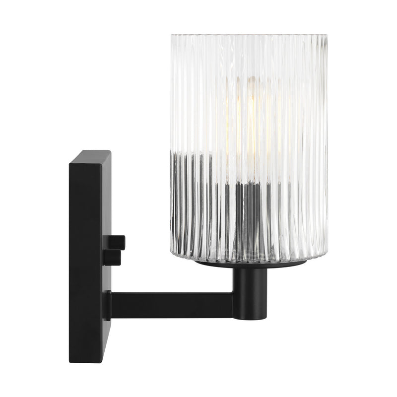 One Light Wall / Bath Sconce<br /><span style="color:#4AB0CE;">Entrega: 4-10 dias en USA</span><br /><span style="color:#4AB0CE;font-size:60%;">PREGUNTE POR ENTREGA EN PANAMA</span><br />Collection: Lando<br />Finish: Midnight Black