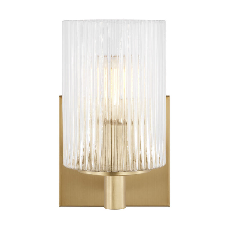 One Light Wall / Bath Sconce<br /><span style="color:#4AB0CE;">Entrega: 4-10 dias en USA</span><br /><span style="color:#4AB0CE;font-size:60%;">PREGUNTE POR ENTREGA EN PANAMA</span><br />Collection: Lando<br />Finish: Satin Bronze