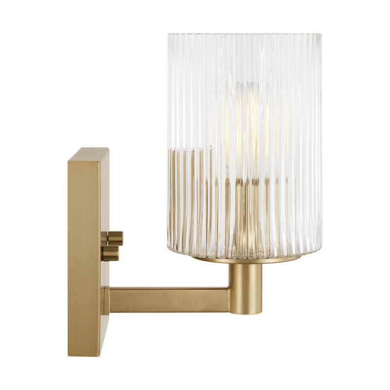 One Light Wall / Bath Sconce<br /><span style="color:#4AB0CE;">Entrega: 9-10 semanas en USA</span><br /><span style="color:#4AB0CE;font-size:60%;">PREGUNTE POR ENTREGA EN PANAMA</span><br />Collection: Lando<br />Finish: Satin Bronze