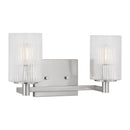 Two Light Wall / Bath<br /><span style="color:#4AB0CE;">Entrega: 4-10 dias en USA</span><br /><span style="color:#4AB0CE;font-size:60%;">PREGUNTE POR ENTREGA EN PANAMA</span><br />Collection: Lando<br />Finish: Brushed Steel