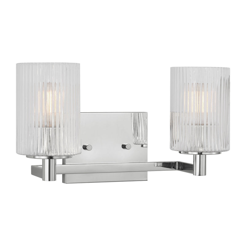 Two Light Wall / Bath<br /><span style="color:#4AB0CE;">Entrega: 4-10 dias en USA</span><br /><span style="color:#4AB0CE;font-size:60%;">PREGUNTE POR ENTREGA EN PANAMA</span><br />Collection: Lando<br />Finish: Chrome