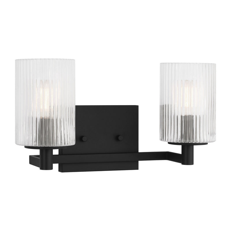 Two Light Wall / Bath<br /><span style="color:#4AB0CE;">Entrega: 4-10 dias en USA</span><br /><span style="color:#4AB0CE;font-size:60%;">PREGUNTE POR ENTREGA EN PANAMA</span><br />Collection: Lando<br />Finish: Midnight Black