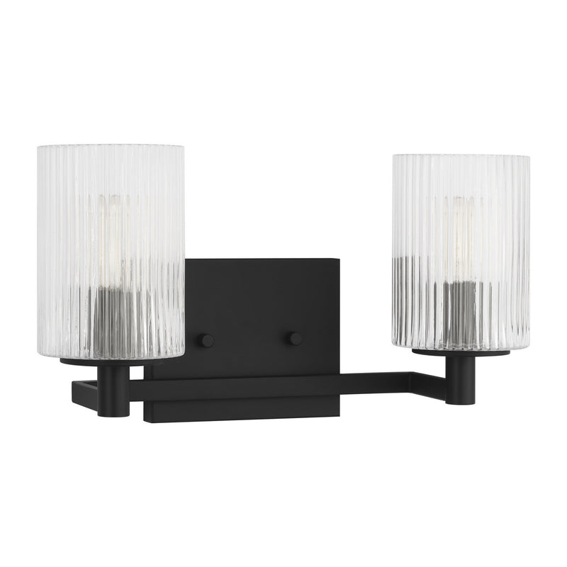 Two Light Wall / Bath<br /><span style="color:#4AB0CE;">Entrega: 4-10 dias en USA</span><br /><span style="color:#4AB0CE;font-size:60%;">PREGUNTE POR ENTREGA EN PANAMA</span><br />Collection: Lando<br />Finish: Midnight Black