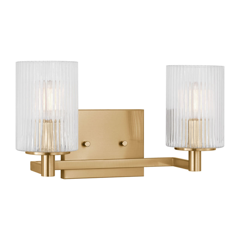 Two Light Wall / Bath<br /><span style="color:#4AB0CE;">Entrega: 4-10 dias en USA</span><br /><span style="color:#4AB0CE;font-size:60%;">PREGUNTE POR ENTREGA EN PANAMA</span><br />Collection: Lando<br />Finish: Satin Bronze