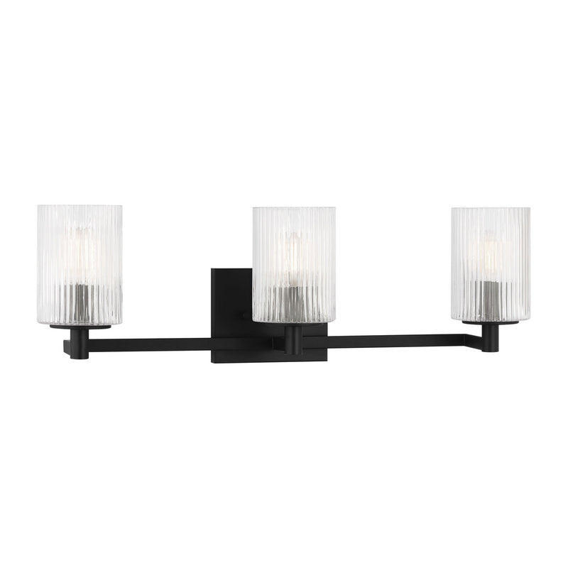 Three Light Wall / Bath<br /><span style="color:#4AB0CE;">Entrega: 4-10 dias en USA</span><br /><span style="color:#4AB0CE;font-size:60%;">PREGUNTE POR ENTREGA EN PANAMA</span><br />Collection: Lando<br />Finish: Midnight Black