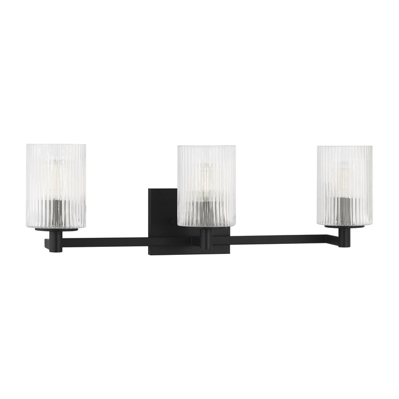 Three Light Wall / Bath<br /><span style="color:#4AB0CE;">Entrega: 4-10 dias en USA</span><br /><span style="color:#4AB0CE;font-size:60%;">PREGUNTE POR ENTREGA EN PANAMA</span><br />Collection: Lando<br />Finish: Midnight Black