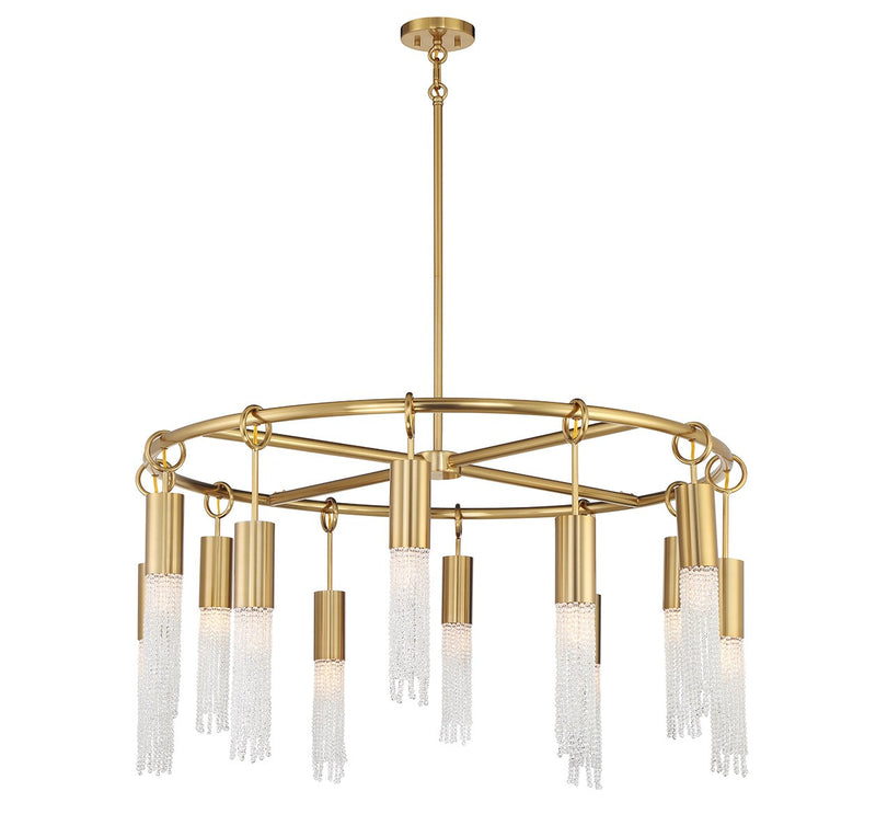 12 Light Chandelier<br /><span style="color:#4AB0CE;">Entrega: 4-10 dias en USA</span><br /><span style="color:#4AB0CE;font-size:60%;">PREGUNTE POR ENTREGA EN PANAMA</span><br />Collection: Chelsea<br />Finish: Warm Brass