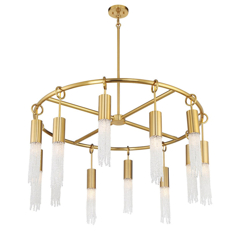 12 Light Chandelier<br /><span style="color:#4AB0CE;">Entrega: 4-10 dias en USA</span><br /><span style="color:#4AB0CE;font-size:60%;">PREGUNTE POR ENTREGA EN PANAMA</span><br />Collection: Chelsea<br />Finish: Warm Brass