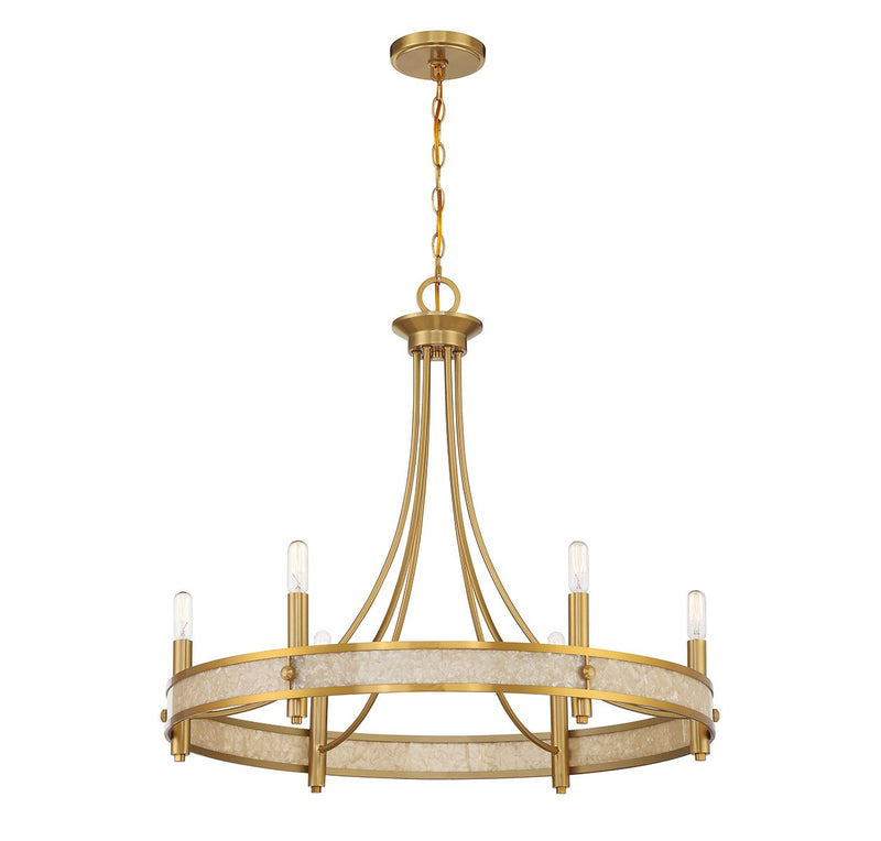 Six Light Chandelier<br /><span style="color:#4AB0CE;">Entrega: 4-10 dias en USA</span><br /><span style="color:#4AB0CE;font-size:60%;">PREGUNTE POR ENTREGA EN PANAMA</span><br />Collection: Camden<br />Finish: Warm Brass