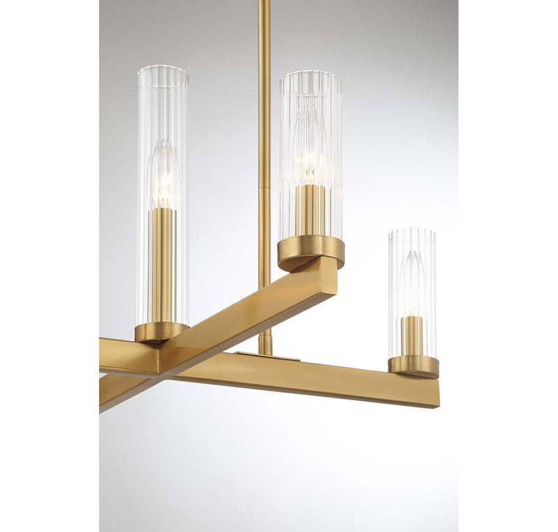 Five Light Chandelier<br /><span style="color:#4AB0CE;">Entrega: 4-10 dias en USA</span><br /><span style="color:#4AB0CE;font-size:60%;">PREGUNTE POR ENTREGA EN PANAMA</span><br />Collection: Carina<br />Finish: Warm Brass