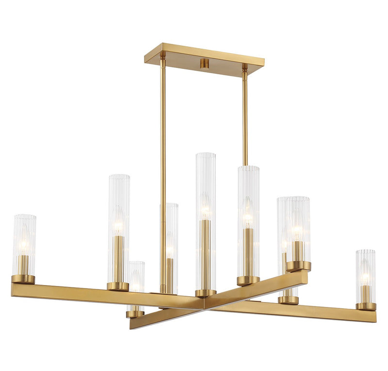 Nine Light Chandelier<br /><span style="color:#4AB0CE;">Entrega: 4-10 dias en USA</span><br /><span style="color:#4AB0CE;font-size:60%;">PREGUNTE POR ENTREGA EN PANAMA</span><br />Collection: Carina<br />Finish: Warm Brass