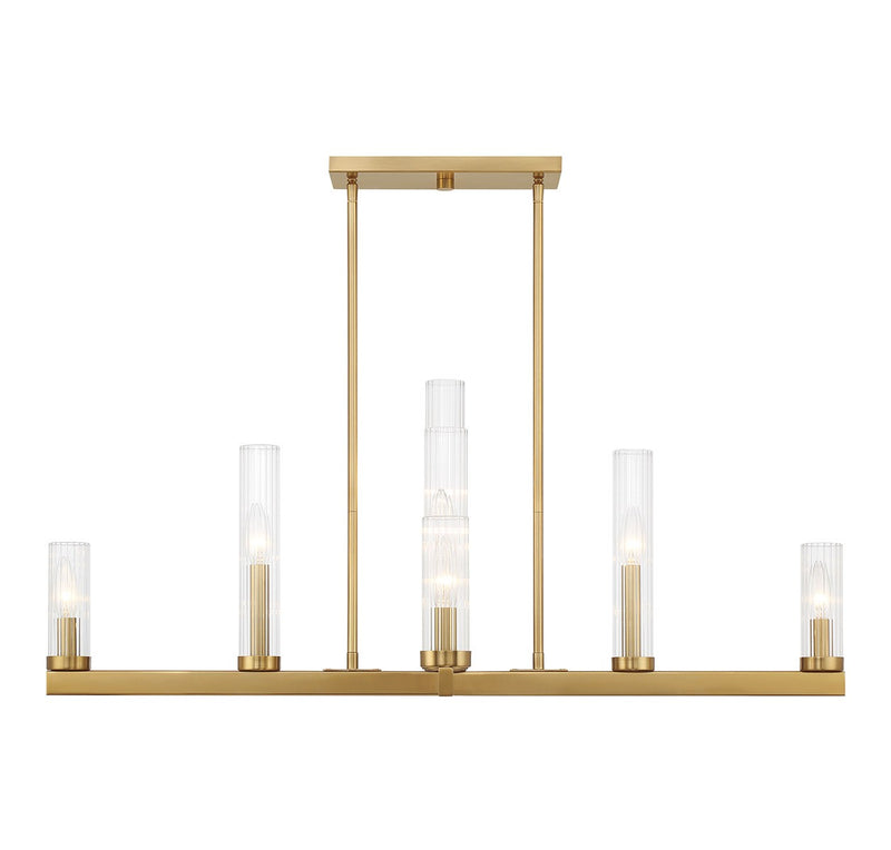 Nine Light Chandelier<br /><span style="color:#4AB0CE;">Entrega: 4-10 dias en USA</span><br /><span style="color:#4AB0CE;font-size:60%;">PREGUNTE POR ENTREGA EN PANAMA</span><br />Collection: Carina<br />Finish: Warm Brass
