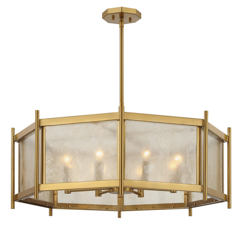 Eight Light Chandelier<br /><span style="color:#4AB0CE;">Entrega: 4-10 dias en USA</span><br /><span style="color:#4AB0CE;font-size:60%;">PREGUNTE POR ENTREGA EN PANAMA</span><br />Collection: Jacobs<br />Finish: Warm Brass