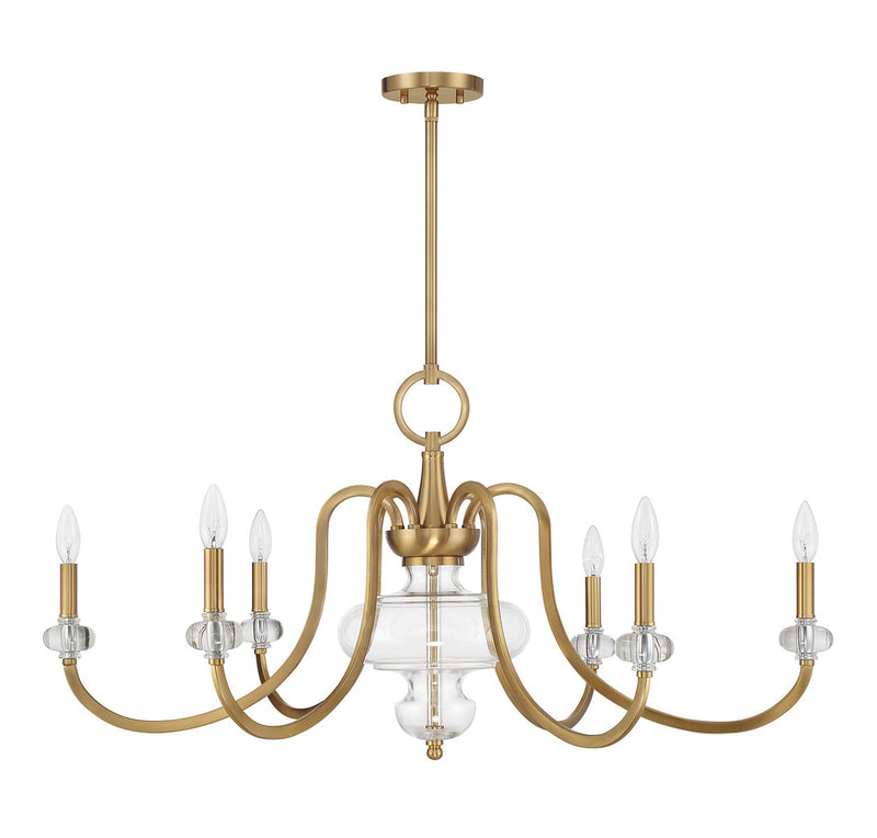 Six Light Chandelier<br /><span style="color:#4AB0CE;">Entrega: 4-10 dias en USA</span><br /><span style="color:#4AB0CE;font-size:60%;">PREGUNTE POR ENTREGA EN PANAMA</span><br />Collection: Bergdorf<br />Finish: Warm Brass