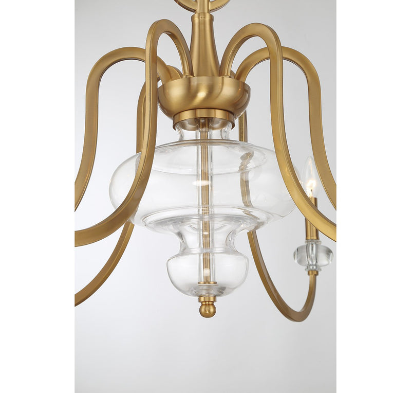 Six Light Chandelier<br /><span style="color:#4AB0CE;">Entrega: 4-10 dias en USA</span><br /><span style="color:#4AB0CE;font-size:60%;">PREGUNTE POR ENTREGA EN PANAMA</span><br />Collection: Bergdorf<br />Finish: Warm Brass