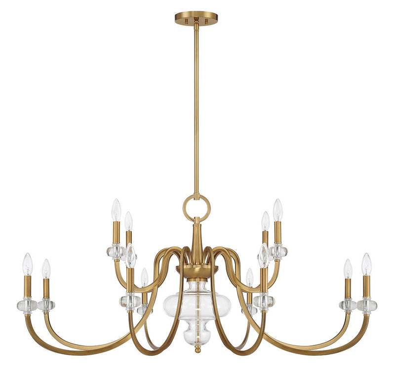 12 Light Chandelier<br /><span style="color:#4AB0CE;">Entrega: 4-10 dias en USA</span><br /><span style="color:#4AB0CE;font-size:60%;">PREGUNTE POR ENTREGA EN PANAMA</span><br />Collection: Bergdorf<br />Finish: Warm Brass