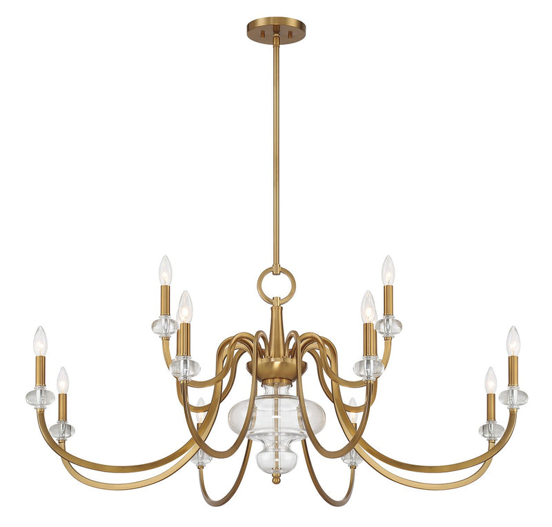 12 Light Chandelier<br /><span style="color:#4AB0CE;">Entrega: 4-10 dias en USA</span><br /><span style="color:#4AB0CE;font-size:60%;">PREGUNTE POR ENTREGA EN PANAMA</span><br />Collection: Bergdorf<br />Finish: Warm Brass