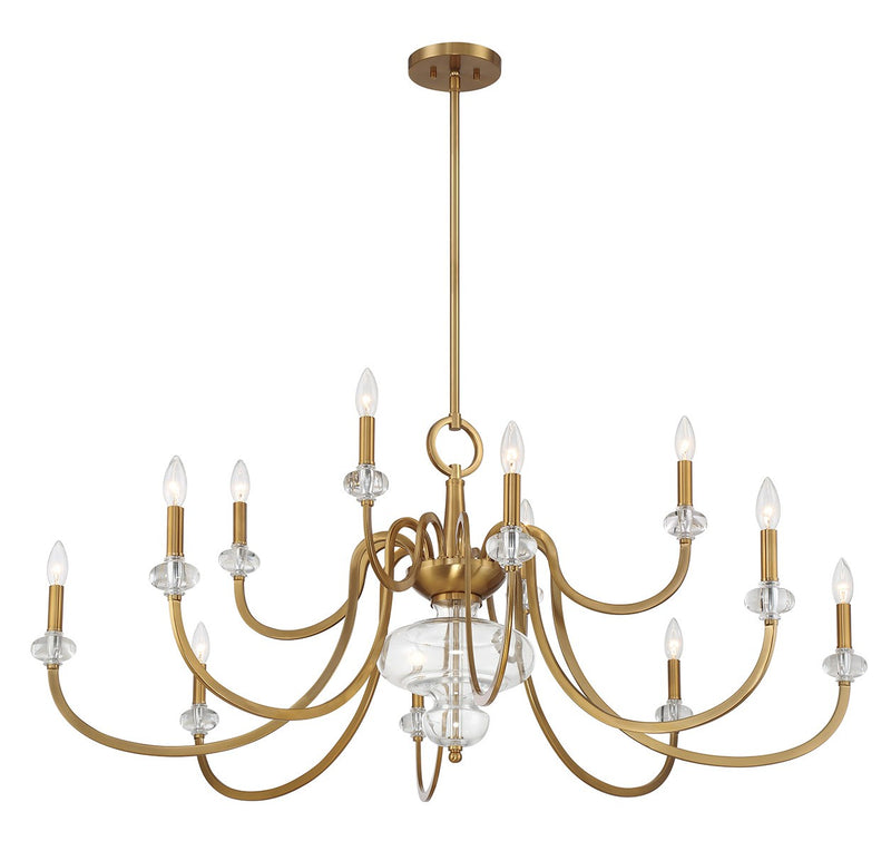 12 Light Chandelier<br /><span style="color:#4AB0CE;">Entrega: 4-10 dias en USA</span><br /><span style="color:#4AB0CE;font-size:60%;">PREGUNTE POR ENTREGA EN PANAMA</span><br />Collection: Bergdorf<br />Finish: Warm Brass