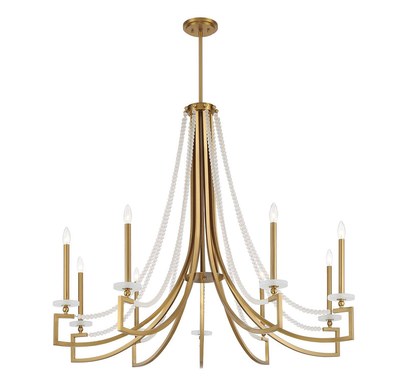 Nine Light Chandelier<br /><span style="color:#4AB0CE;">Entrega: 4-10 dias en USA</span><br /><span style="color:#4AB0CE;font-size:60%;">PREGUNTE POR ENTREGA EN PANAMA</span><br />Collection: Helen<br />Finish: Warm Brass