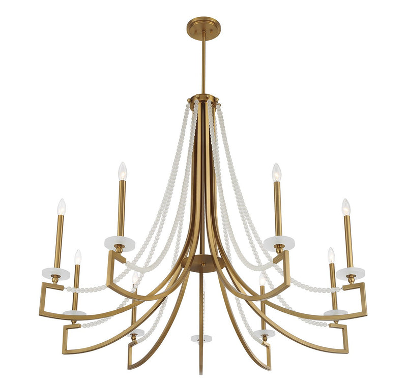 Nine Light Chandelier<br /><span style="color:#4AB0CE;">Entrega: 4-10 dias en USA</span><br /><span style="color:#4AB0CE;font-size:60%;">PREGUNTE POR ENTREGA EN PANAMA</span><br />Collection: Helen<br />Finish: Warm Brass