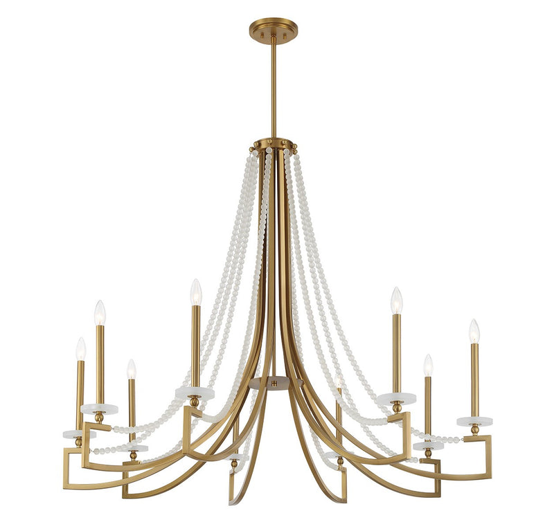 Nine Light Chandelier<br /><span style="color:#4AB0CE;">Entrega: 4-10 dias en USA</span><br /><span style="color:#4AB0CE;font-size:60%;">PREGUNTE POR ENTREGA EN PANAMA</span><br />Collection: Helen<br />Finish: Warm Brass