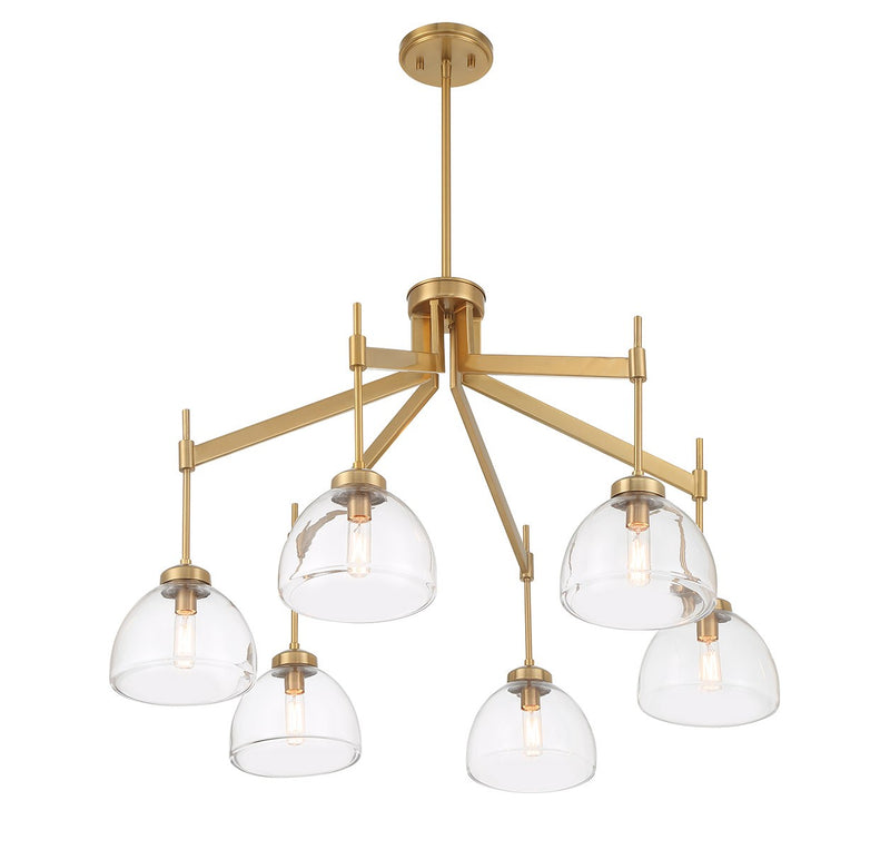 Six Light Chandelier<br /><span style="color:#4AB0CE;">Entrega: 4-10 dias en USA</span><br /><span style="color:#4AB0CE;font-size:60%;">PREGUNTE POR ENTREGA EN PANAMA</span><br />Collection: Corbin<br />Finish: Warm Brass