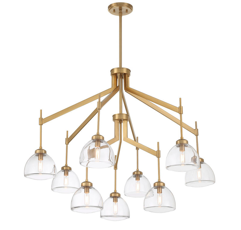 Nine Light Chandelier<br /><span style="color:#4AB0CE;">Entrega: 4-10 dias en USA</span><br /><span style="color:#4AB0CE;font-size:60%;">PREGUNTE POR ENTREGA EN PANAMA</span><br />Collection: Corbin<br />Finish: Warm Brass