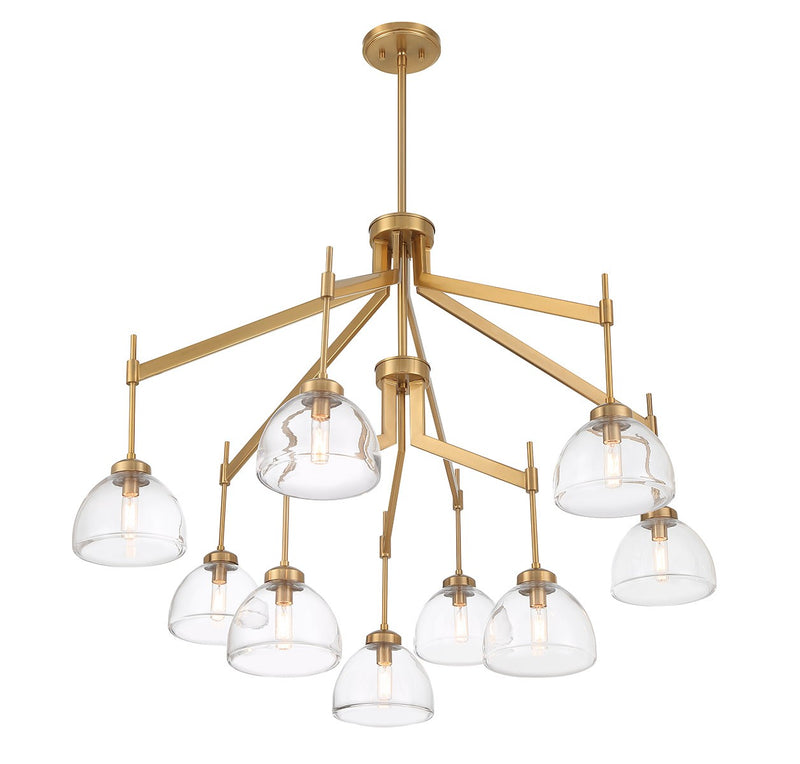 Nine Light Chandelier<br /><span style="color:#4AB0CE;">Entrega: 4-10 dias en USA</span><br /><span style="color:#4AB0CE;font-size:60%;">PREGUNTE POR ENTREGA EN PANAMA</span><br />Collection: Corbin<br />Finish: Warm Brass