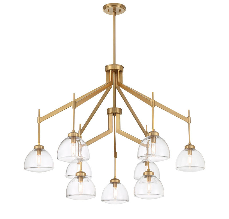 Nine Light Chandelier<br /><span style="color:#4AB0CE;">Entrega: 4-10 dias en USA</span><br /><span style="color:#4AB0CE;font-size:60%;">PREGUNTE POR ENTREGA EN PANAMA</span><br />Collection: Corbin<br />Finish: Warm Brass