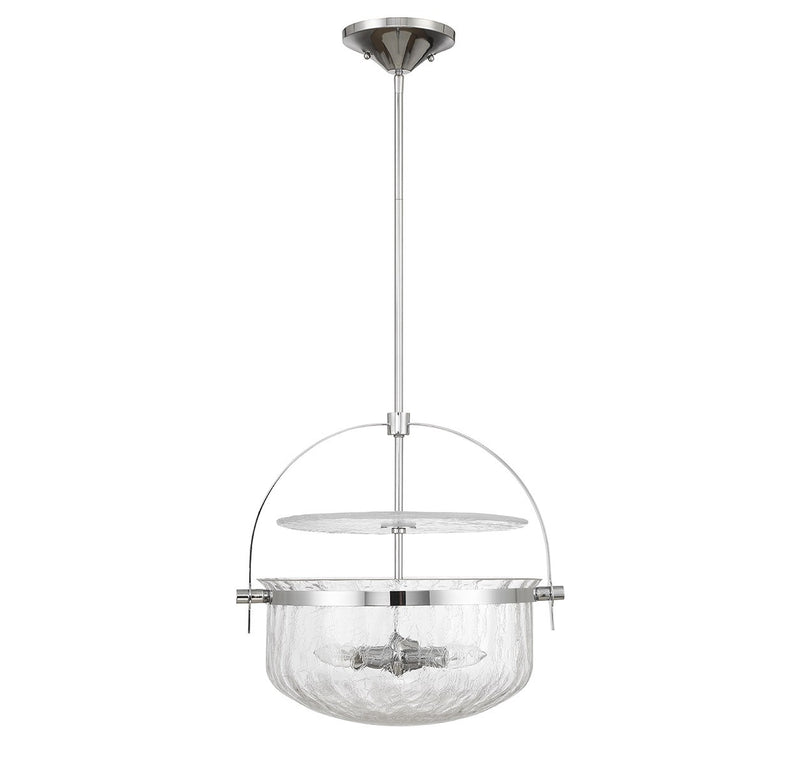 Four Light Convertible Semi-Flush/Pendant<br /><span style="color:#4AB0CE;">Entrega: 4-10 dias en USA</span><br /><span style="color:#4AB0CE;font-size:60%;">PREGUNTE POR ENTREGA EN PANAMA</span><br />Collection: Denmar<br />Finish: Polished Chrome