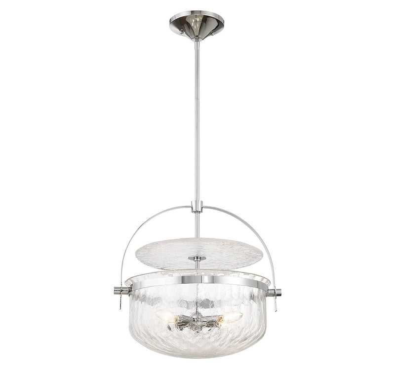 Four Light Convertible Semi-Flush/Pendant<br /><span style="color:#4AB0CE;">Entrega: 4-10 dias en USA</span><br /><span style="color:#4AB0CE;font-size:60%;">PREGUNTE POR ENTREGA EN PANAMA</span><br />Collection: Denmar<br />Finish: Polished Chrome