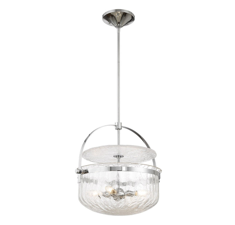 Four Light Convertible Semi-Flush/Pendant<br /><span style="color:#4AB0CE;">Entrega: 4-10 dias en USA</span><br /><span style="color:#4AB0CE;font-size:60%;">PREGUNTE POR ENTREGA EN PANAMA</span><br />Collection: Denmar<br />Finish: Polished Chrome