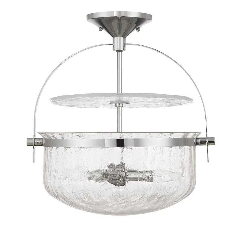 Four Light Convertible Semi-Flush/Pendant<br /><span style="color:#4AB0CE;">Entrega: 4-10 dias en USA</span><br /><span style="color:#4AB0CE;font-size:60%;">PREGUNTE POR ENTREGA EN PANAMA</span><br />Collection: Denmar<br />Finish: Polished Chrome