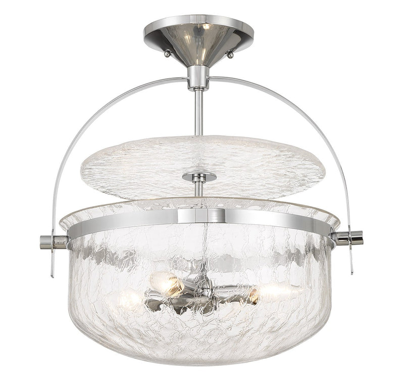 Four Light Convertible Semi-Flush/Pendant<br /><span style="color:#4AB0CE;">Entrega: 4-10 dias en USA</span><br /><span style="color:#4AB0CE;font-size:60%;">PREGUNTE POR ENTREGA EN PANAMA</span><br />Collection: Denmar<br />Finish: Polished Chrome