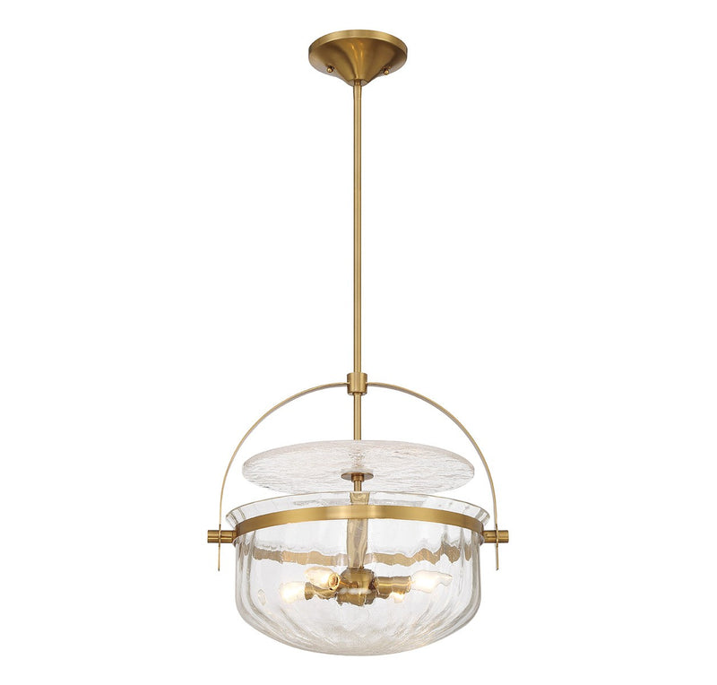 Four Light Convertible Semi-Flush/Pendant<br /><span style="color:#4AB0CE;">Entrega: 4-10 dias en USA</span><br /><span style="color:#4AB0CE;font-size:60%;">PREGUNTE POR ENTREGA EN PANAMA</span><br />Collection: Denmar<br />Finish: Warm Brass