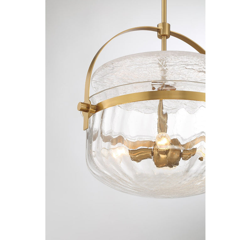 Four Light Convertible Semi-Flush/Pendant<br /><span style="color:#4AB0CE;">Entrega: 4-10 dias en USA</span><br /><span style="color:#4AB0CE;font-size:60%;">PREGUNTE POR ENTREGA EN PANAMA</span><br />Collection: Denmar<br />Finish: Warm Brass