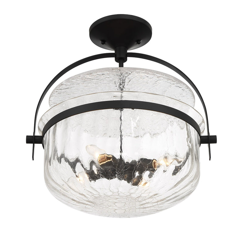 Savoy House - 6-4723-4-89 - Four Light Convertible Semi-Flush/Pendant - Denmar - Matte Black