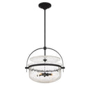 Four Light Convertible Semi-Flush/Pendant<br /><span style="color:#4AB0CE;">Entrega: 3-4 semanas en USA</span><br /><span style="color:#4AB0CE;font-size:60%;">PREGUNTE POR ENTREGA EN PANAMA</span><br />Collection: Denmar<br />Finish: Matte Black