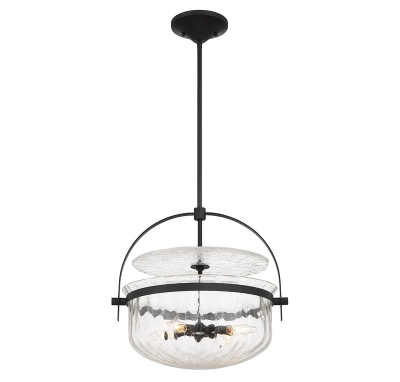 Four Light Convertible Semi-Flush/Pendant<br /><span style="color:#4AB0CE;">Entrega: 4-10 dias en USA</span><br /><span style="color:#4AB0CE;font-size:60%;">PREGUNTE POR ENTREGA EN PANAMA</span><br />Collection: Denmar<br />Finish: Matte Black