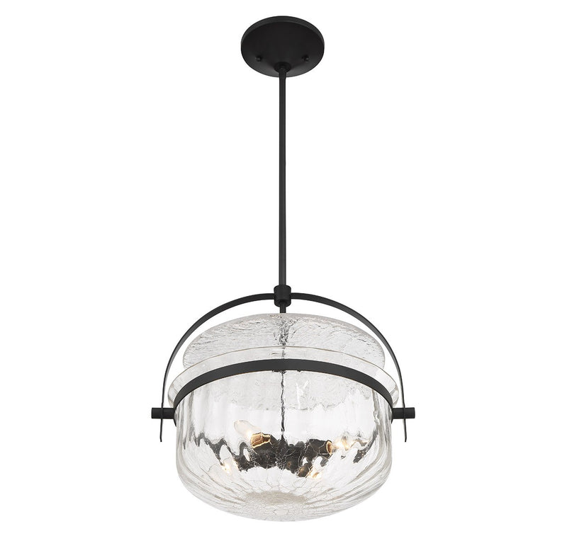 Four Light Convertible Semi-Flush/Pendant<br /><span style="color:#4AB0CE;">Entrega: 4-10 dias en USA</span><br /><span style="color:#4AB0CE;font-size:60%;">PREGUNTE POR ENTREGA EN PANAMA</span><br />Collection: Denmar<br />Finish: Matte Black