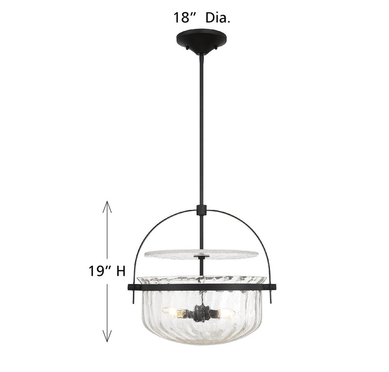 Four Light Convertible Semi-Flush/Pendant<br /><span style="color:#4AB0CE;">Entrega: 4-10 dias en USA</span><br /><span style="color:#4AB0CE;font-size:60%;">PREGUNTE POR ENTREGA EN PANAMA</span><br />Collection: Denmar<br />Finish: Matte Black