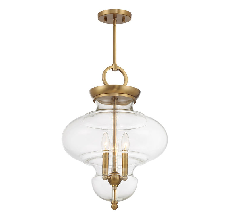 Three Light Pendant<br /><span style="color:#4AB0CE;">Entrega: 4-10 dias en USA</span><br /><span style="color:#4AB0CE;font-size:60%;">PREGUNTE POR ENTREGA EN PANAMA</span><br />Collection: Bergdorf<br />Finish: Warm Brass