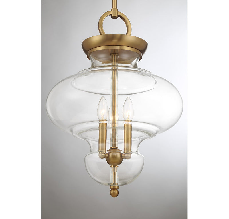 Three Light Pendant<br /><span style="color:#4AB0CE;">Entrega: 4-10 dias en USA</span><br /><span style="color:#4AB0CE;font-size:60%;">PREGUNTE POR ENTREGA EN PANAMA</span><br />Collection: Bergdorf<br />Finish: Warm Brass