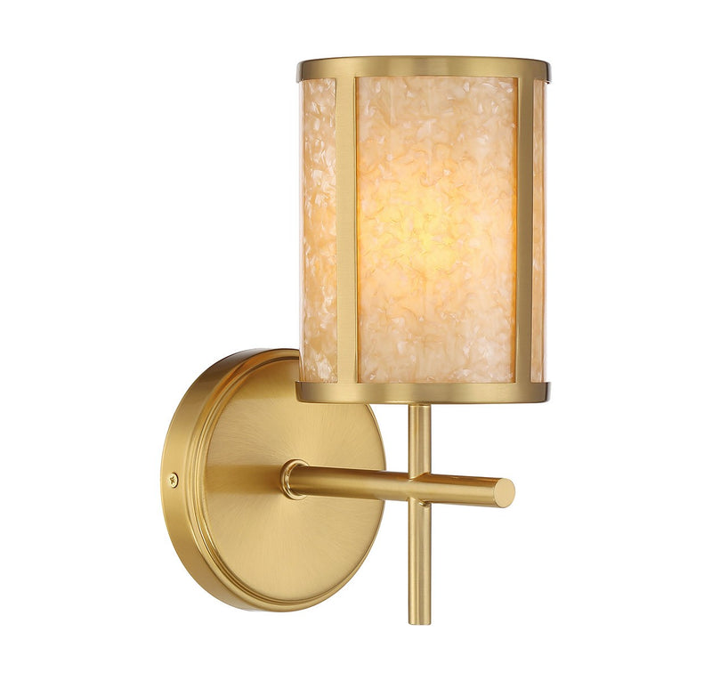 One Light Bathroom Vanity<br /><span style="color:#4AB0CE;">Entrega: 4-10 dias en USA</span><br /><span style="color:#4AB0CE;font-size:60%;">PREGUNTE POR ENTREGA EN PANAMA</span><br />Collection: Camden<br />Finish: Warm Brass
