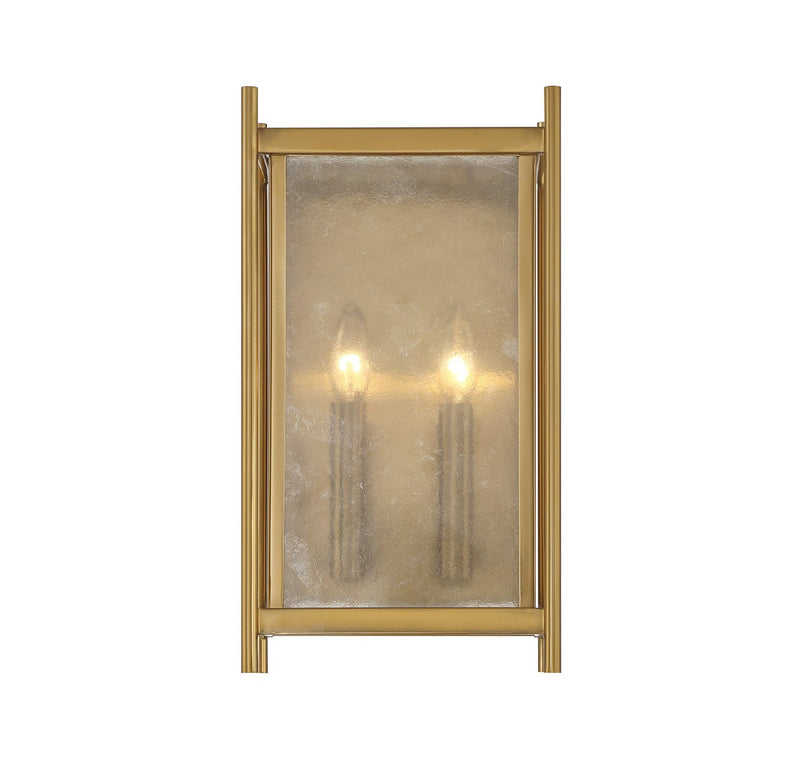 Two Light Wall Sconce<br /><span style="color:#4AB0CE;">Entrega: 4-10 dias en USA</span><br /><span style="color:#4AB0CE;font-size:60%;">PREGUNTE POR ENTREGA EN PANAMA</span><br />Collection: Jacobs<br />Finish: Warm Brass