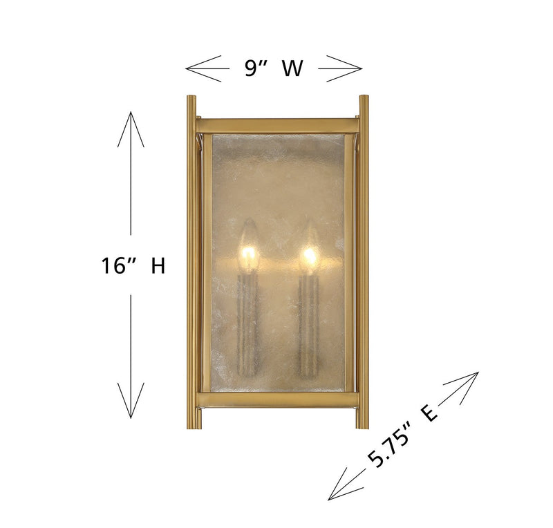 Savoy House - 9-3800-2-322 - Two Light Wall Sconce - Jacobs - Warm Brass