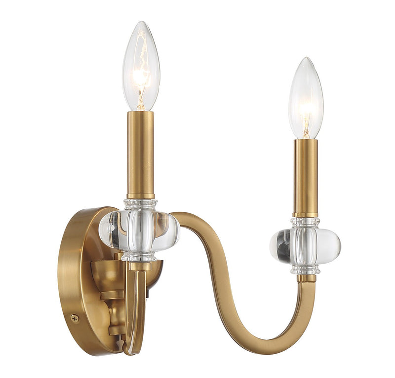 Two Light Wall Sconce<br /><span style="color:#4AB0CE;">Entrega: 4-10 dias en USA</span><br /><span style="color:#4AB0CE;font-size:60%;">PREGUNTE POR ENTREGA EN PANAMA</span><br />Collection: Bergdorf<br />Finish: Warm Brass