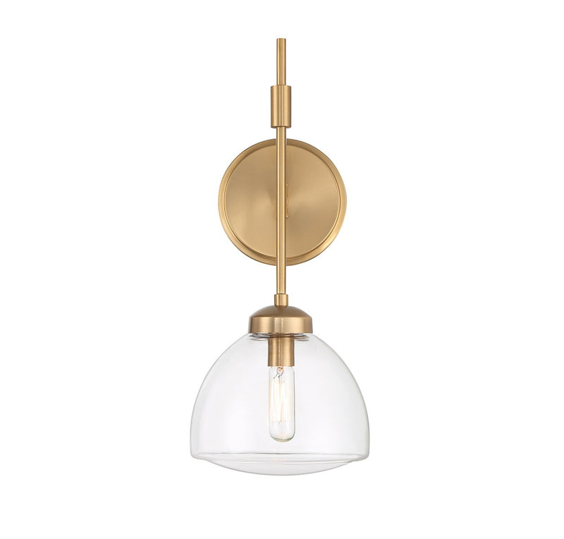 One Light Wall Sconce<br /><span style="color:#4AB0CE;">Entrega: 4-10 dias en USA</span><br /><span style="color:#4AB0CE;font-size:60%;">PREGUNTE POR ENTREGA EN PANAMA</span><br />Collection: Corbin<br />Finish: Warm Brass