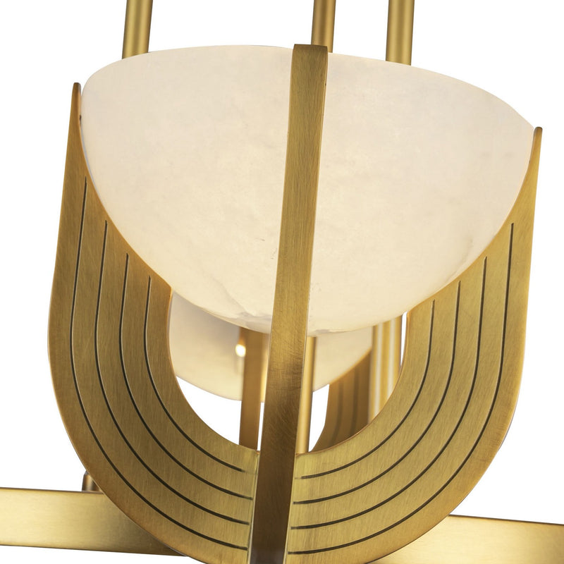 Alora - CH362423VBAR-UNV - LED Chandelier - Colette - Vintage Brass/Alabaster